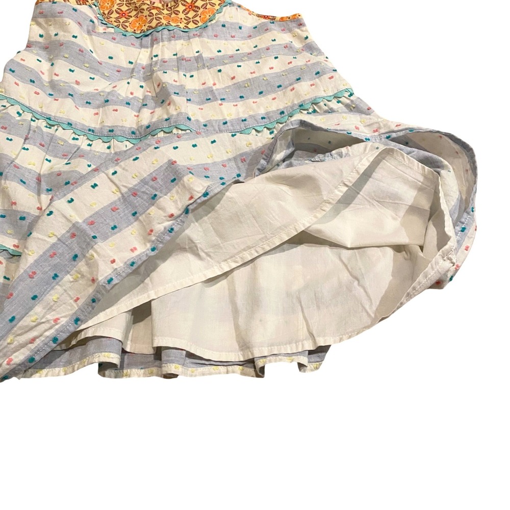 MATILDA JANE Happy & Free Dotted Sky Dress SZ 6 Blue Stripe Swiss Dot Artsy Boho - Picture 8 of 11